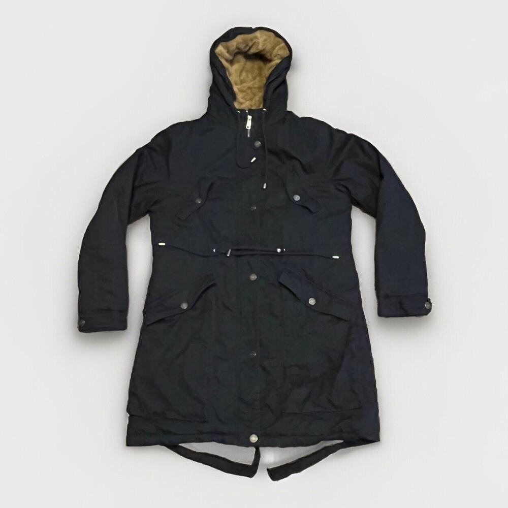 Wenven Women’s Winter Warm Parka Jacket With Detachable Hood - Black